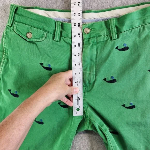 Polo Ralph Lauren Shorts Mens 34 Green Whale Print Vintage Nautical Sea Ocean - Picture 11 of 14